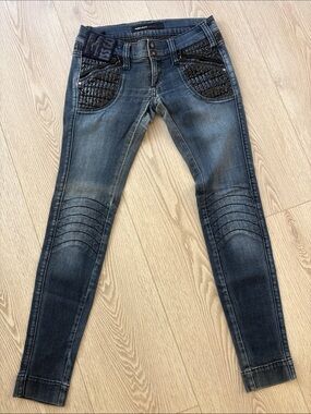 Miss Sixty Dark Blue Skinny Jeans with Quilted Pocket Detail